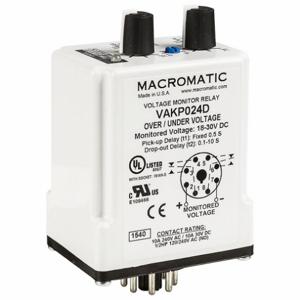 MACROMATIC VAKP024D Voltage Sensing Relay, 30VA, Indicator Style LED, -40 to 85 Deg C | CD6ZXR