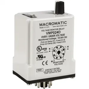 MACROMATIC VMP012D Voltage Sensing Relay, 30VA, Indicator Style LED, -40 to 85 Deg C | CD6FRT