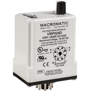 MACROMATIC VMP024D Voltage Sensing Relay, 30VA, Indicator Style LED, -40 to 85 Deg C | CD6ZXZ