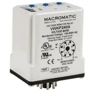 MACROMATIC VWKP240A Voltage Sensing Relay, 30VA, Indicator Style LED, -40 to 85 Deg C | CD6FTK