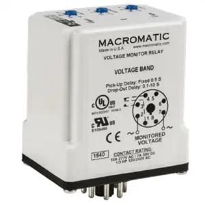 MACROMATIC VWKP480A Voltage Sensing Relay, Indicator Style LED, -40 to 85 Deg C, 30VA | CD6ZXX