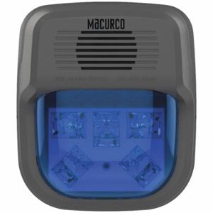 MACURCO HS-B Horn-Stroboskop-Alarm, 4 3/4 Zoll Länge, anpassbares blaues Stroboskop, anpassbare akustische Toneinstellungen | CR9ZMJ 443V39