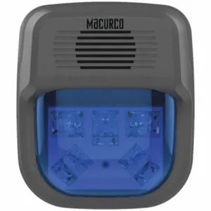 MACURCO HS-B Horn Strobe Alarm, 4 3/4 Inch Length, Adj Blue Strobe, Adj Audible Tone Settings | CR9ZMJ 443V39