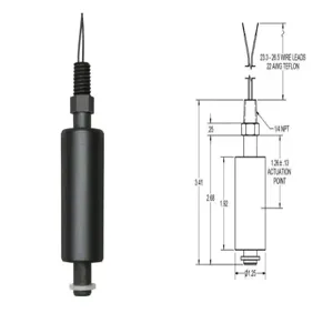 MADISON M7800 Single Point Level Switch, 1.25 Inch Float Dia., 60 Watt, SPST, 240V AC, 0.40A | CM7MYY