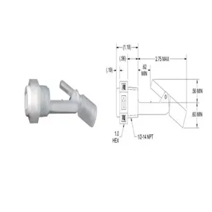 MADISON M8725 Side Mount Level Switch, 1/4 Inch Spade Terminals, 1/2 Inch NPT Mount, 30 Watt, SPST, 100 PSI | CM7MZB