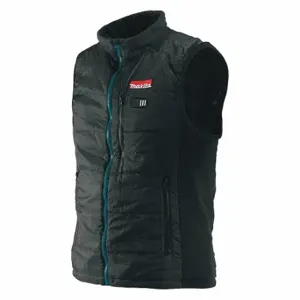 MAKITA DCV200ZXL Heated Vest, Mens, XL, Black, Up to 28 hr, 25 Inch Max Chest Size, 4 Outside Pockets | CT2CVG 46AD46