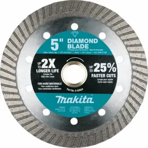 MAKITA E-02624 Diamond Blade, 5 Inch Blade Dia, 5/8 In-20 mm-7/8 Inch Arbor Size, Wet/Dry, Premium | CT2CNG 61HJ39