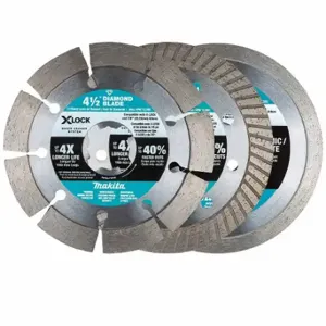 MAKITA E-12647 Diamond Blade Variety Pack, 4 1/2 Inch Blade Dia, 7/8 Inch Arbor Size, Wet/Dry | CT2CNC 380HX0