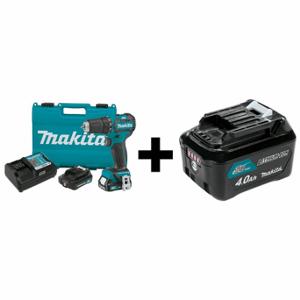 MAKITA FD07R1 + BL1041B Cordless Drill/Driver, 12VDC, Compact Premium, 3/8 Inch Chuck, 1, 500 Rpm | CT2CBC 381RX6
