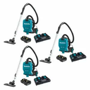 MAKITA XCV09PT-3 Lxt Bl Hepa BackPack Vacuum Kit, 36V, 70 cfm Vacuum Air Flow, 9.9 lb Wt, 69 dB Sound Level | CT2BVM 386YZ0