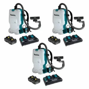 MAKITA XCV17PG-3 Lxt Bl Hepa BackPack Vacuum Kit, 36V, 78 cfm Vacuum Air Flow, 15 lb Wt, 67 dB Sound Level | CT2BVP 386YZ2