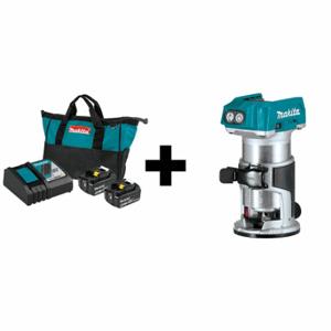 MAKITA XTR01Z/BL1840BDC2 Cordless Compact Router, 18V Lxt, Battery Included, Fixed Base, 30000 Rpm, 4.6 Lb Wt | CT2CKJ 359WD0