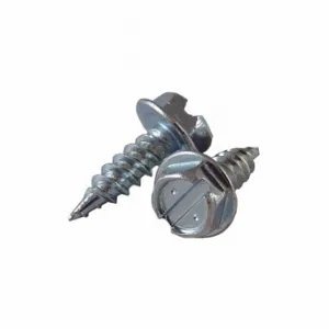 MALCO HW7X1/2ZT Self-Piercing Screw, #7 Size, 1/2 Inch Length, Steel, Zinc Plated, Hex Washer | CT2DTC 41GR91