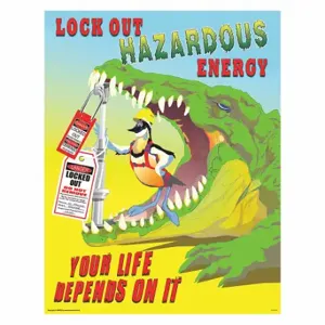 MANCOMM 31P-021-01 Safety Poster, 21 X 27 Inch Nominal Sign Size, Clear Film Laminate, English | CT2ECD 52TD96