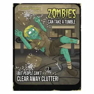 MANCOMM 31P-102-02 Safety Poster, 12 X 16 Inch Nominal Sign Size, Clear Film Laminate, Zombies Poster Series | CT2EAY 52TE38