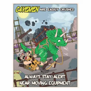 MANCOMM 31P-613-02 Safety Poster, 21 X 27 Inch Nominal Sign Size, Clear Film Laminate, English, Caveman Ppe | CT2EBX 52TE56