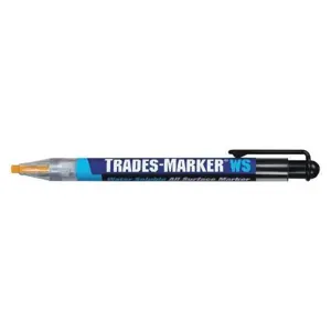 MARKAL 096171 Industrial Marker, Mechanical Grease Pencil, 3 mm Tip Width, Flat, Yellow, Wax, Yellow | CT2FYJ 49DG89