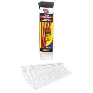 MARKAL 96240 Paint Marker Refill, Grease Pencil Refill, 3 mm Tip Width, Flat, White, Wax, White, 12 PK | CT2FZY 21U684