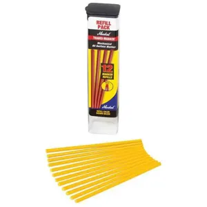 MARKAL 96241 Paint Marker Refill, Grease Pencil Refill, 3 mm Tip Width, Flat, Yellow, Wax, Yellow | CT2FZX 21U685