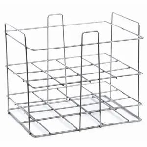 MARLIN STEEL WIRE PRODUCTS 02482001-38 Bottle Rack, 14.50 Inch x 10.75 Inch x 10.75 in, Silver | CT2GJM 345MK2