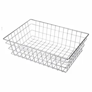 MARLIN STEEL WIRE PRODUCTS 152-12 Storage Basket, Steel, Chrome-Plated, Silver, 16 Inch Overall Width | CT2GKU 52JA71