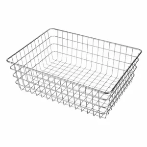 MARLIN STEEL WIRE PRODUCTS 153-12 Storage Basket, Material Handling Basket, Steel, Chrome-Plated, Silver | CT2GKE 52JA72