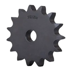 MARTIN SPROCKET 12A14 Roller Chain Sprocket, 12B-1 Chain, Stock Bore, 14 Teeth, 85.610 mm Pitch Dia., Steel | BA8HTE