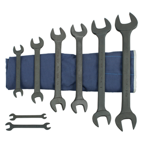 MARTIN SPROCKET BOE8K Open End Wrench Set, SAE, Industrial Black, Steel, Pack Of 8 | BC8JDL