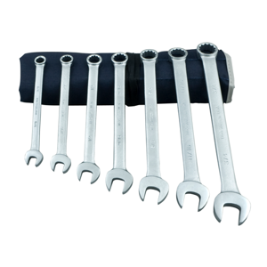 MARTIN SPROCKET C7K Combination Wrench Set, SAE, Chrome, Steel, Pack Of 7 | BC8DWQ
