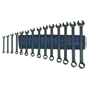 MARTIN SPROCKET CB14K Combination Wrench Set, SAE, Industrial Black, Steel, Pack Of 14 | AK9AVH