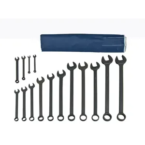 MARTIN SPROCKET CB15KM Combination Wrench Set, Metric, Industrial Black, Steel, Pack Of 14 | BC9TLG