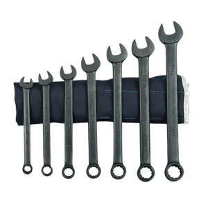 MARTIN SPROCKET CB7K Combination Wrench Set, SAE, Industrial Black, Steel, Pack Of 7 | BC8UKX