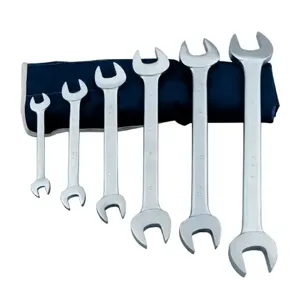 MARTIN SPROCKET OE6K Open End Wrench Set, SAE, Chrome, Steel, Pack Of 6 | BC8TQR