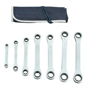 MARTIN SPROCKET RB7K Ratcheting Wrench Set, SAE, Chrome, Steel, Pack Of 7 | BC8BNF