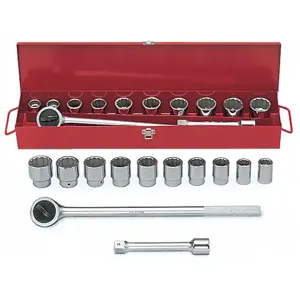 MARTIN SPROCKET S12K Socket Set, SAE, 1/2 Inch Drive Size, Chrome, Alloy Steel, Pack Of 12 | BD3HEC