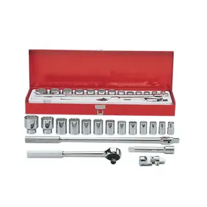 MARTIN SPROCKET S19K Socket Set, SAE, 3/8 Inch Drive Size, Chrome, Alloy Steel, Pack Of 19 | BD3TQH