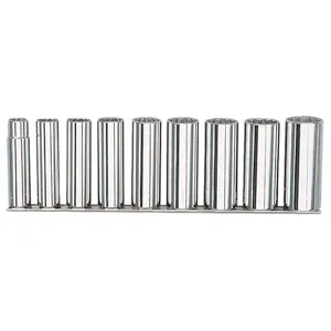 MARTIN SPROCKET S9K Socket Set, SAE, 1/2 Inch Drive Size, Chrome, Alloy Steel, Pack Of 9 | BD4BFV