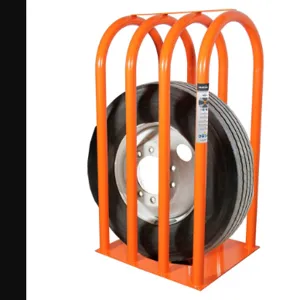 MARTINS INDUSTRIES MIC-4 Tyre Inflation Cage, 31-3/4 x 26-1/4 x57-1/2 Inch Size, 4 Bar, Steel, Orange | CE8PRY