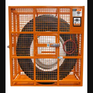 MARTINS INDUSTRIES MIC-AUHD-78 Automatic Tyre Inflation Cage, 82 x 40 x 78 Inch Size, Steel, Orange | CE8PTF