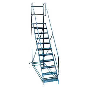 MARTINS INDUSTRIES MML-10 Mobile Leiter, 89 x 36 x 131 Zoll Größe, 10 Stufen, Stahl, Blau | CE8PTR