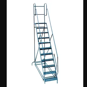 MARTINS INDUSTRIES MML-10 Mobile Ladder, 89 x 36 x 131 Inch Size, 10 Step, Steel, Blue | CE8PTR