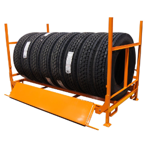 MARTINS INDUSTRIES MTFR-HD Folding Tyre Rack, Heavy Duty, 93.70 x 48.03 x 56.29 Inch Size, Steel, Orange | CE8PVG