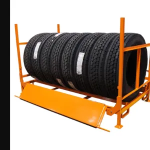 MARTINS INDUSTRIES MTFR-HD Folding Tyre Rack, Heavy Duty, 93.70 x 48.03 x 56.29 Inch Size, Steel, Orange | CE8PVG