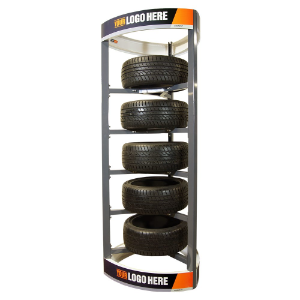 MARTINS INDUSTRIES MTWD-PCR Tyre And Wheel Display Rack, 32.67 x 32.67 x 83.85 Inch Size, Steel, Grey | CE8PUM