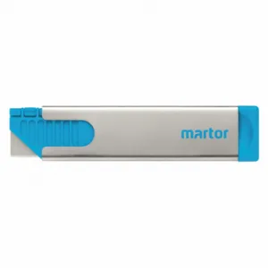 MARTOR 1444.02 Handy, Level 4, Semi Auto Retractable, 4 Inch Overall Length, Metal, Blue/Silver | CT2GRR 64NP90