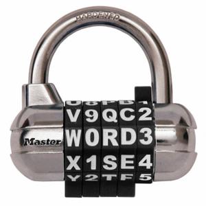 MASTER 1534DBLK Luggage Padlocks, Luggage Padlocks, 1 Inch to 1 1/2 in, Greater than 1 in | CT2HBX 2RUF9