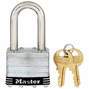 MASTER 1LFWBLK Padlock, 1 1/2 Inch Vertical Shackle Clearance, 3/4 Inch Height | CT2HVC 33RL36