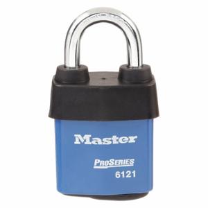 MASTER 6121KABLU LOCK Lockout Padlock, Keyed Alike, Steel, Boron Alloy, Std, Blue, 1 Pack Size | CT2HPV 45JC89