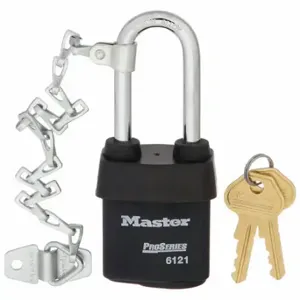 MASTER 6121KALJCN10G010 Padlock, 2 1/2 Inch Vertical Shackle Clearance, 7/8 Inch Horizontal Shackle Clearance | CT2HYQ 49CD70