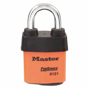 MASTER 6121KAORJ LOCK Lockout-Vorhängeschloss, gleichschließend, Stahl, Borlegierung, Standard, Orange, 1 Packungsgröße | CT2HPX 45JC90